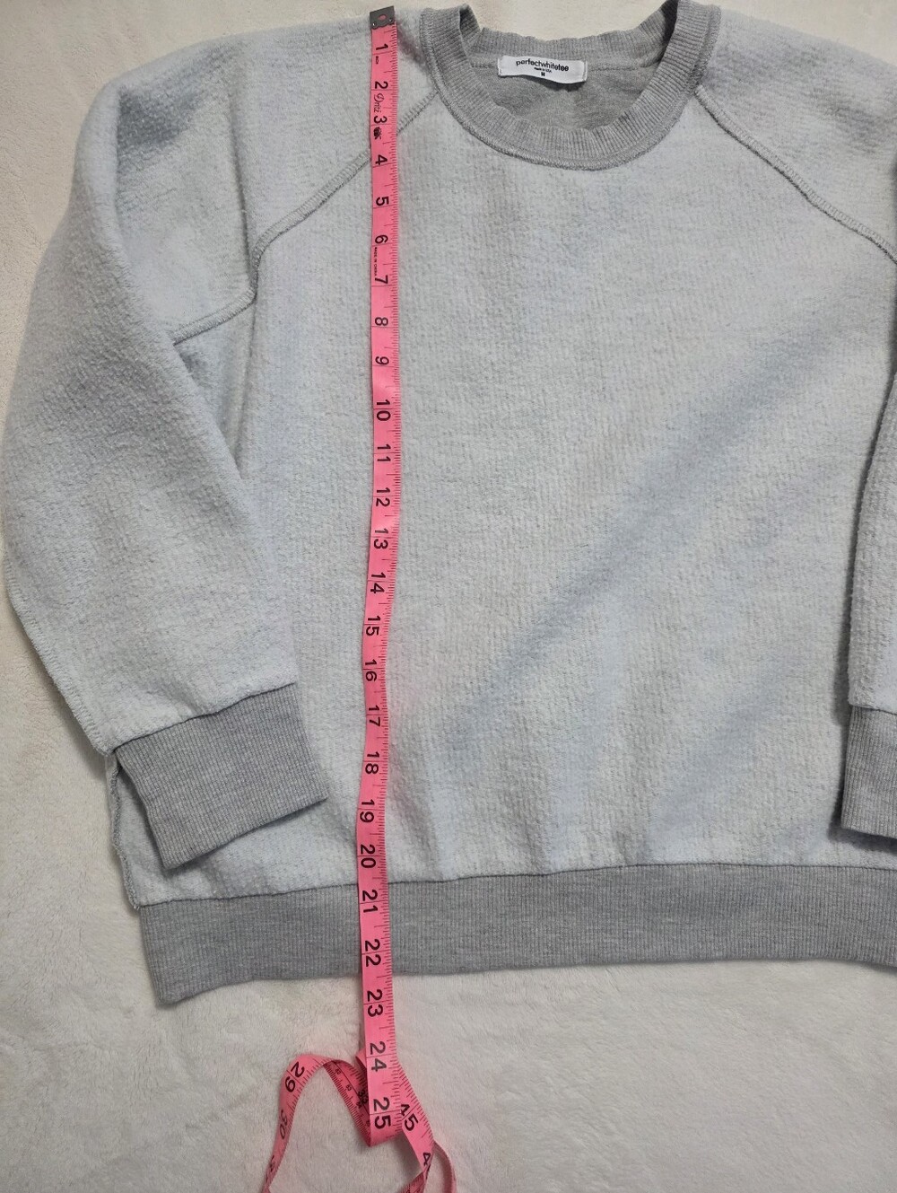 Perfect White Tee Ziggy Inside Out Shrunken Crew Sweatshirt Light Gray